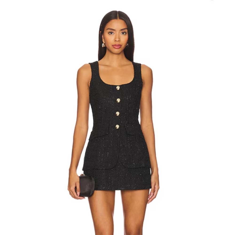 Amanda Uprichard Kya Tweed Romper in Watkins - Small